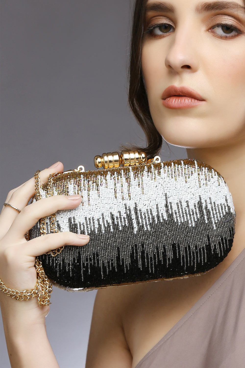 Ombre Beaded Clutch