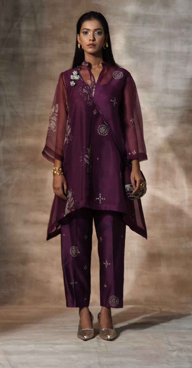 Printed Organza Kurta & Pant Set