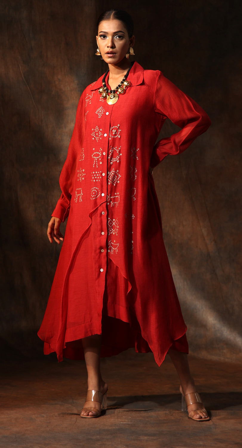 Chanderi Asymmetrical Dress