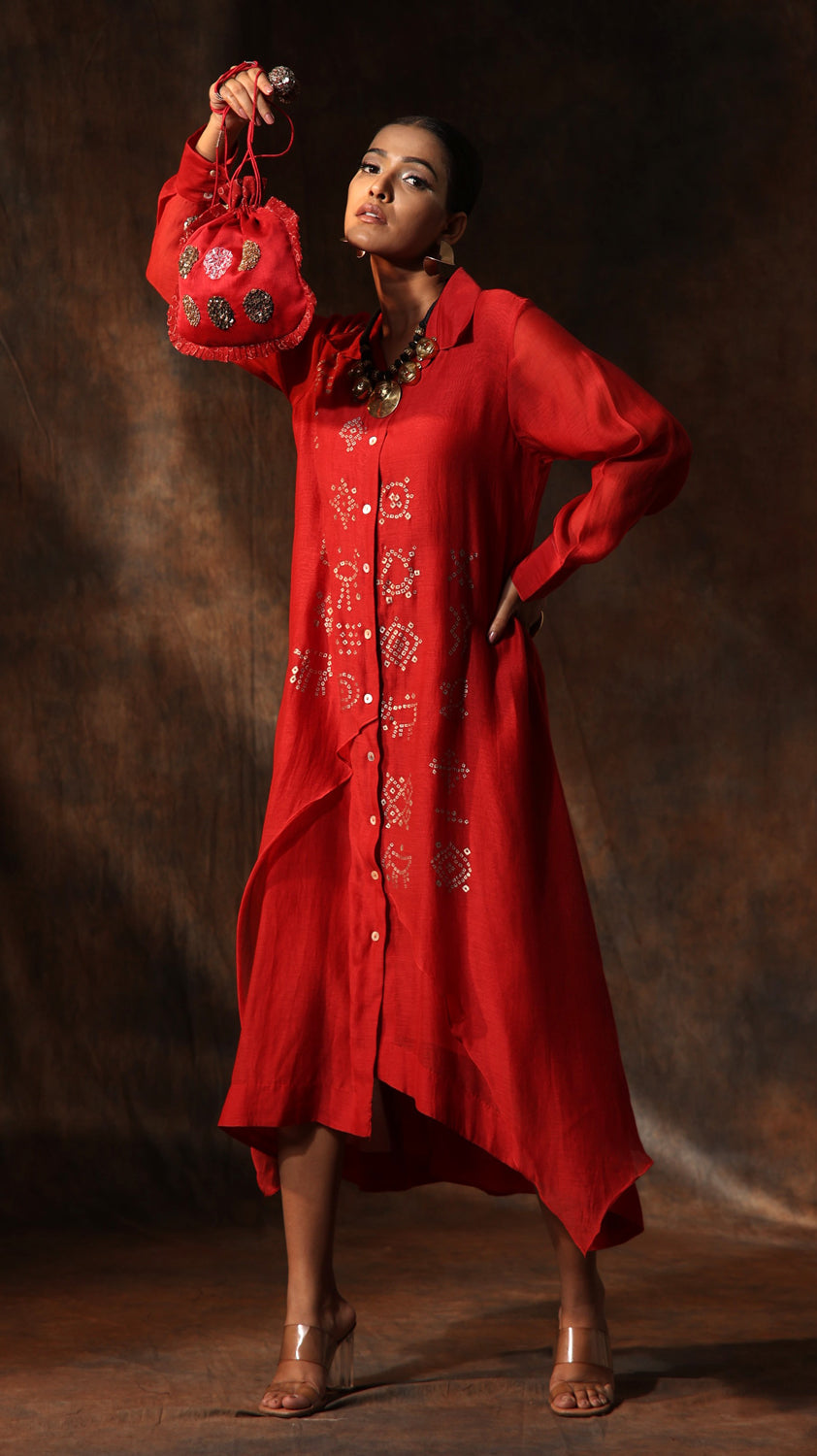 Chanderi Asymmetrical Dress