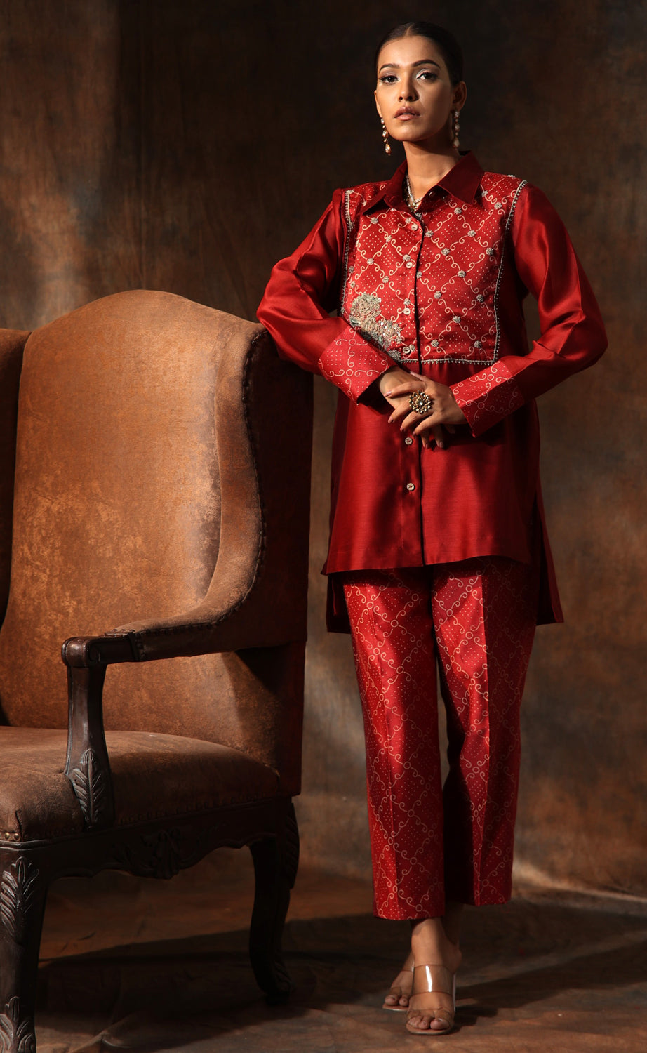 Chanderi Shirt & Pant Set