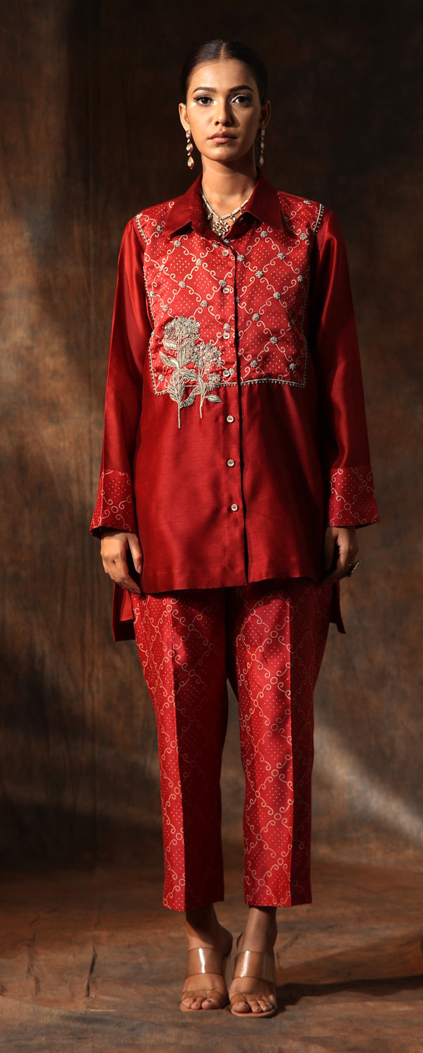 Chanderi Shirt & Pant Set