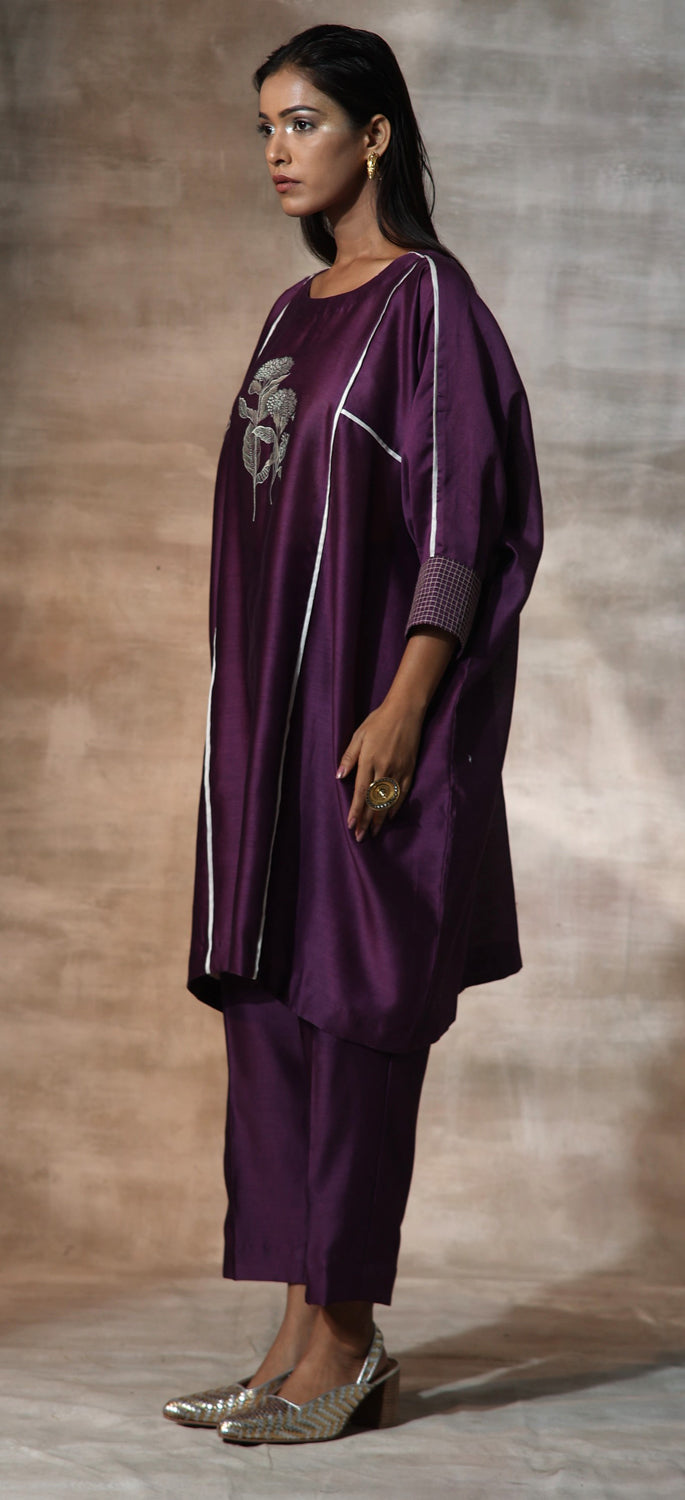 Chanderi Kaftan & Pant Set