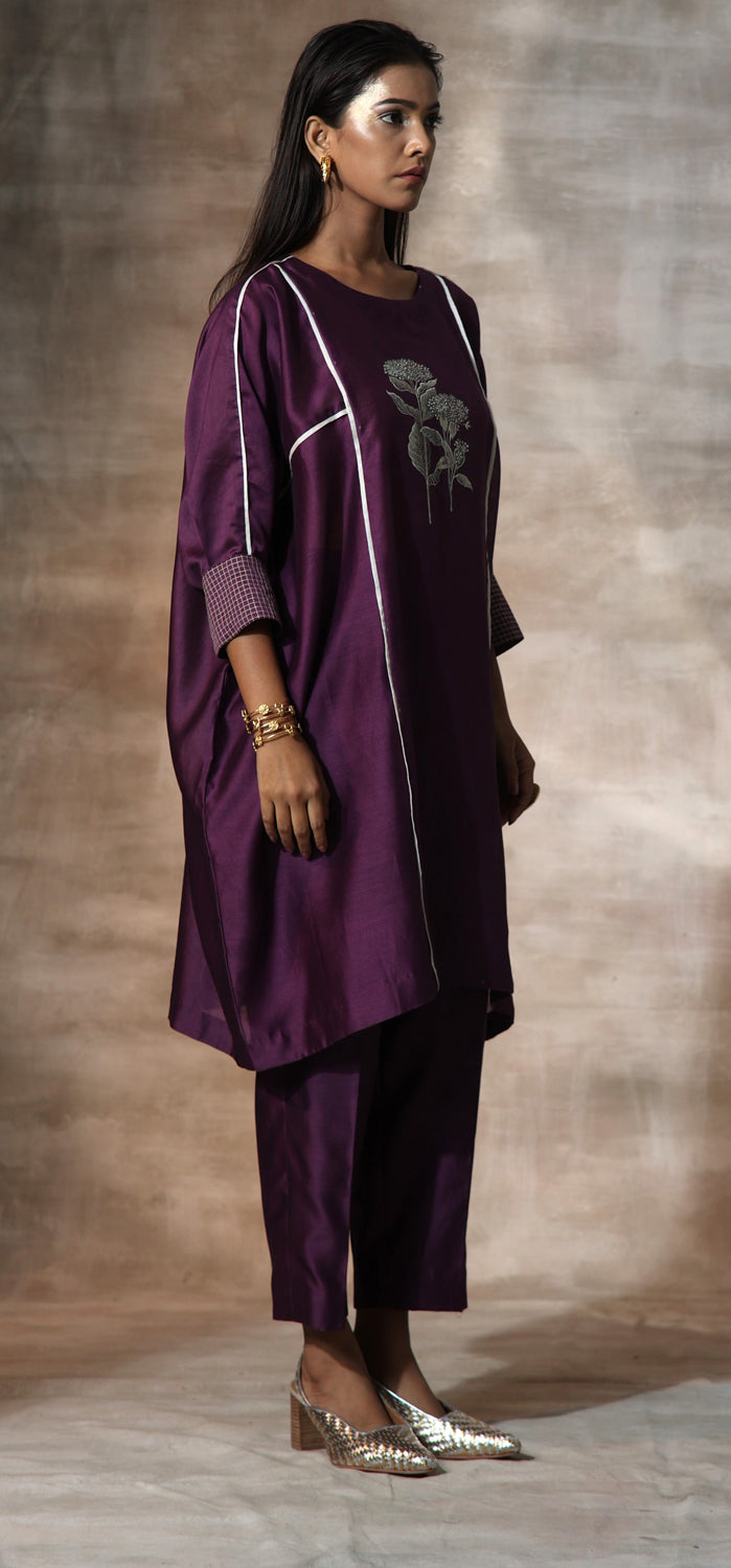 Chanderi Kaftan & Pant Set