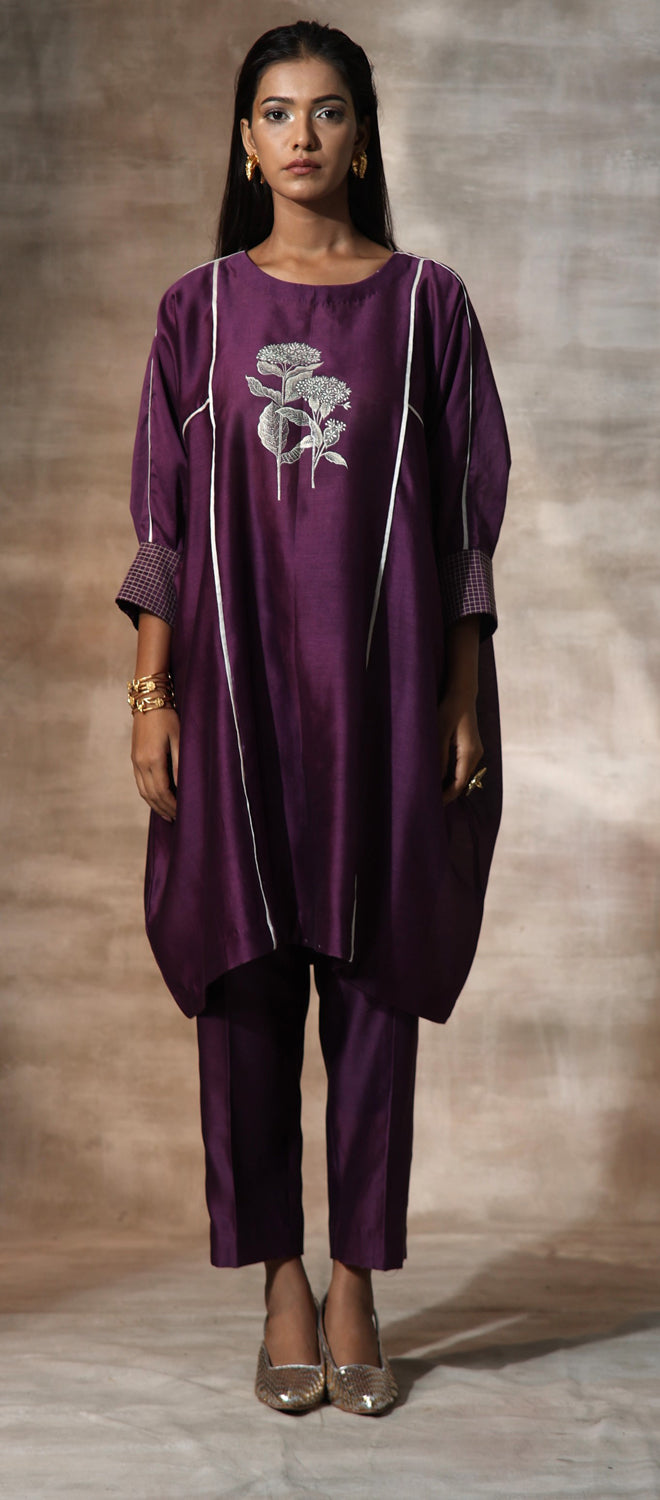 Chanderi Kaftan & Pant Set