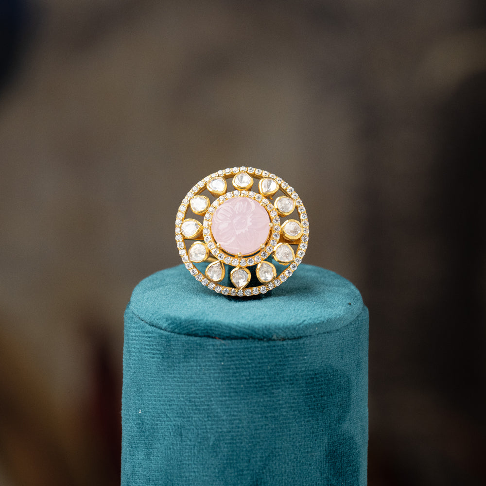 Gold & Pink Stone Rings