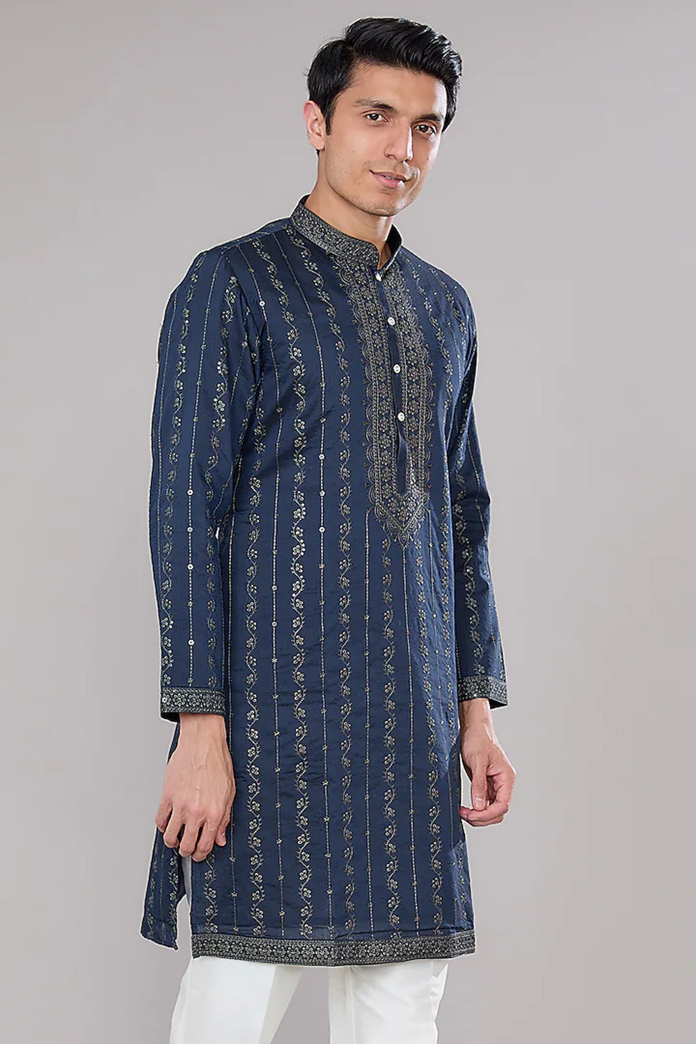 Royal Blue Embroidered Kurta Set