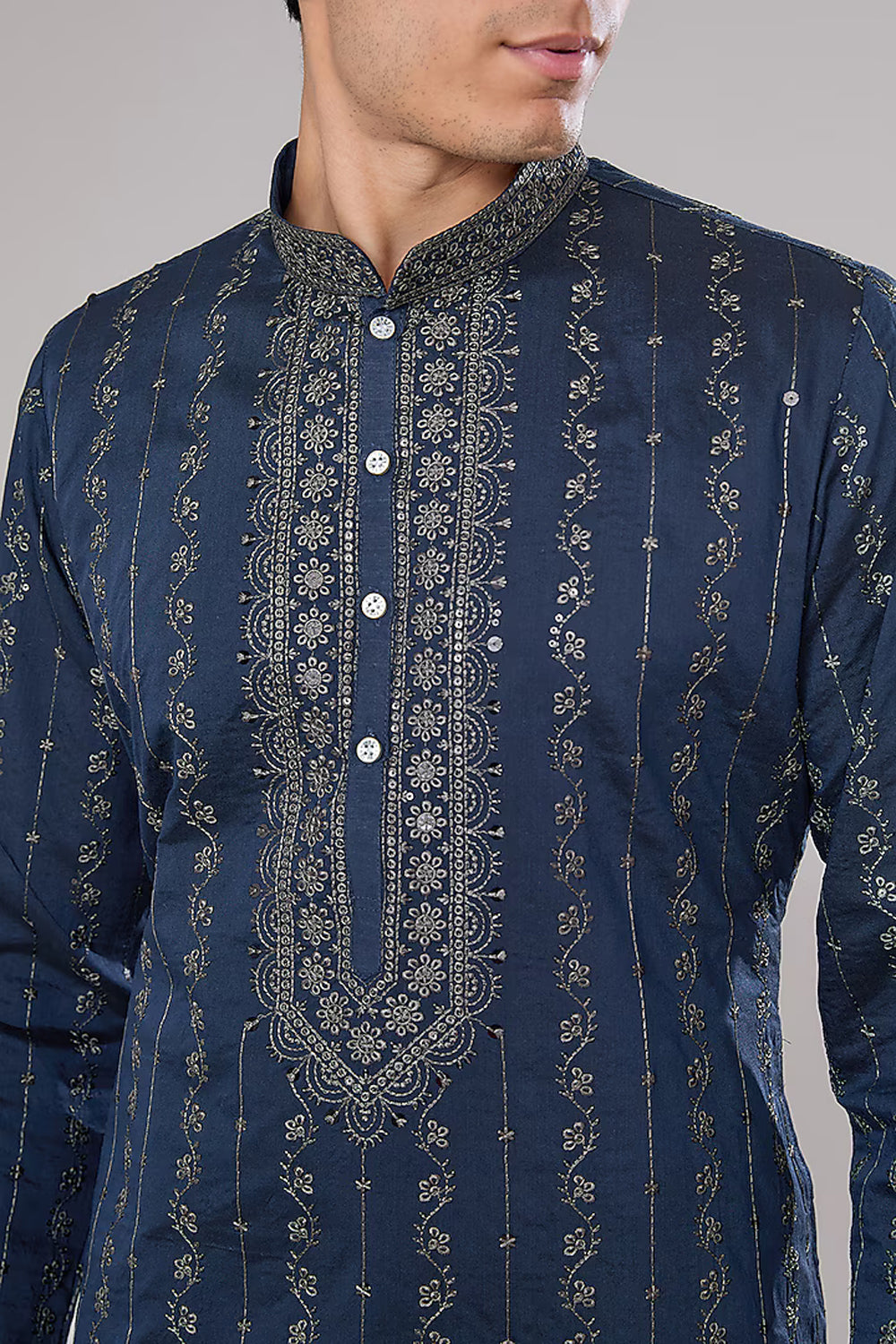 Royal Blue Embroidered Kurta Set