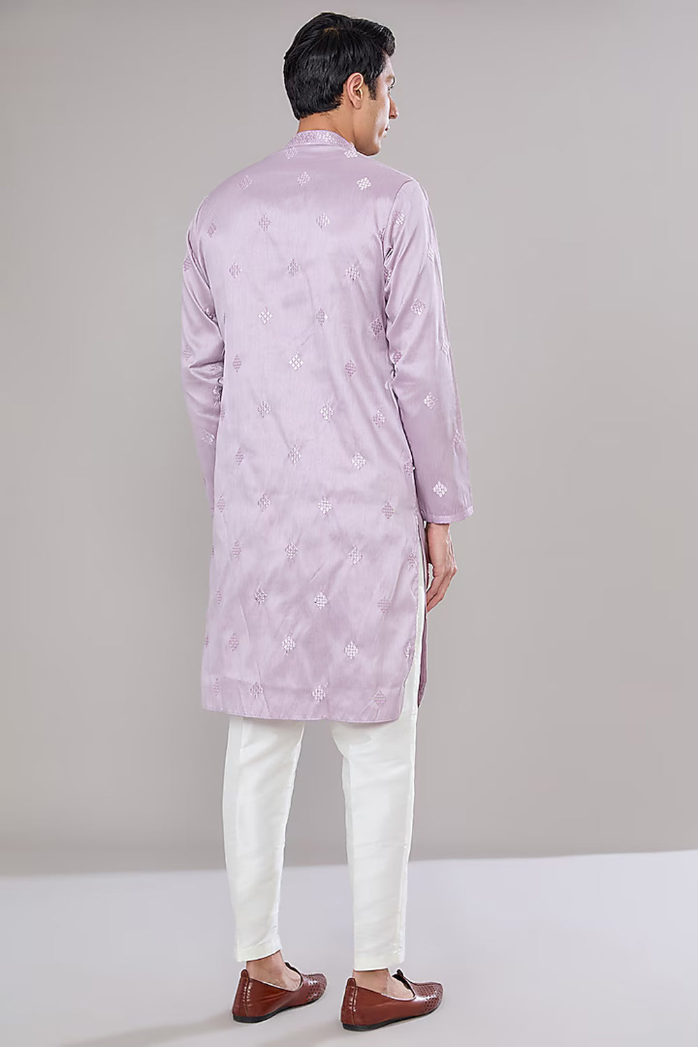 Lilac Embroidered Kurta Set