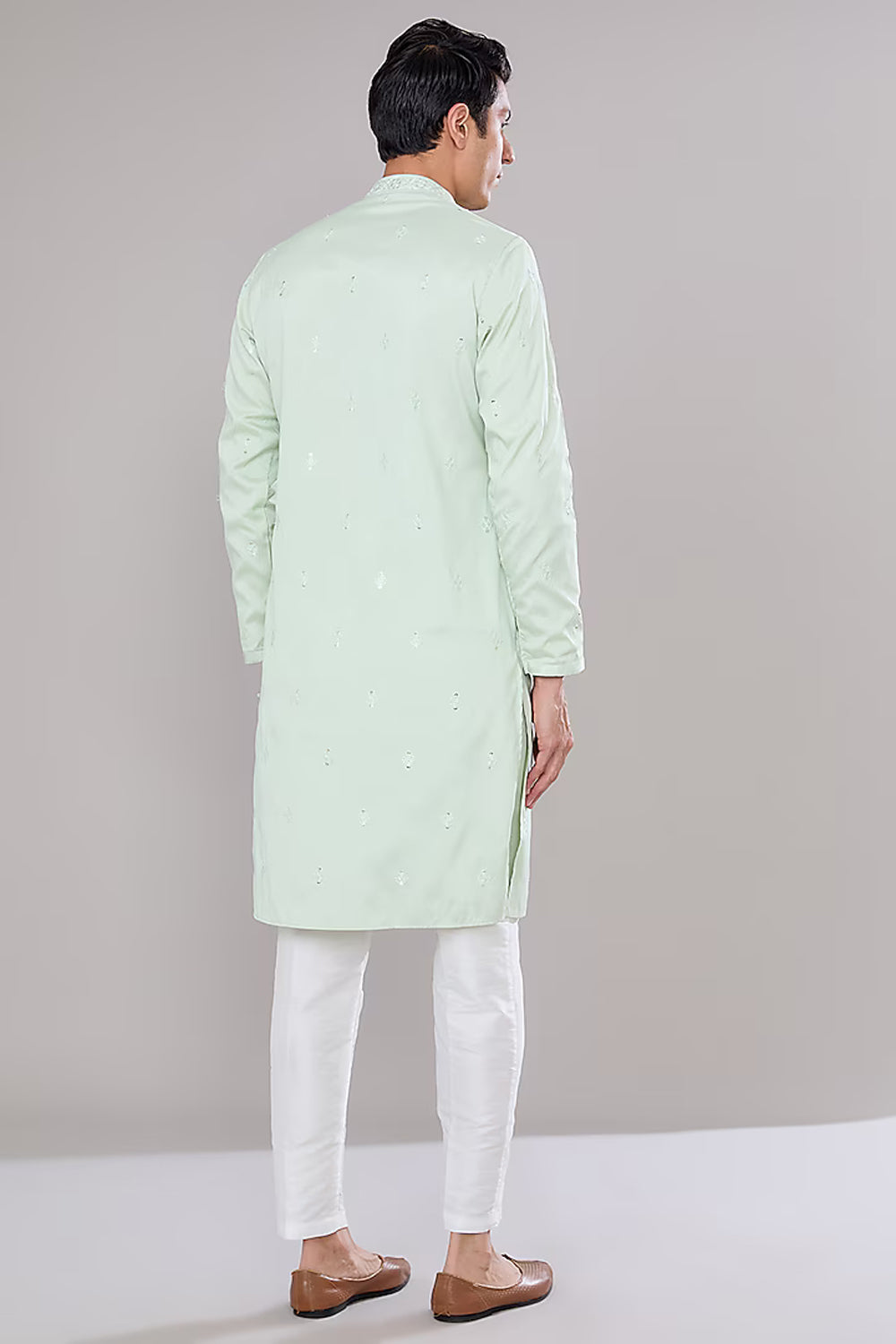 Mint Green Embroidered Kurta Set