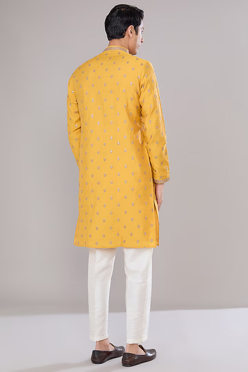 Mustard Embroidered Kurta Set