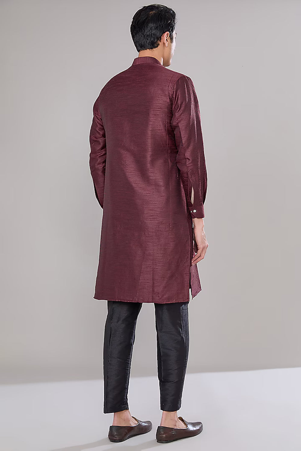 Maroon Embroidered Kurta Set