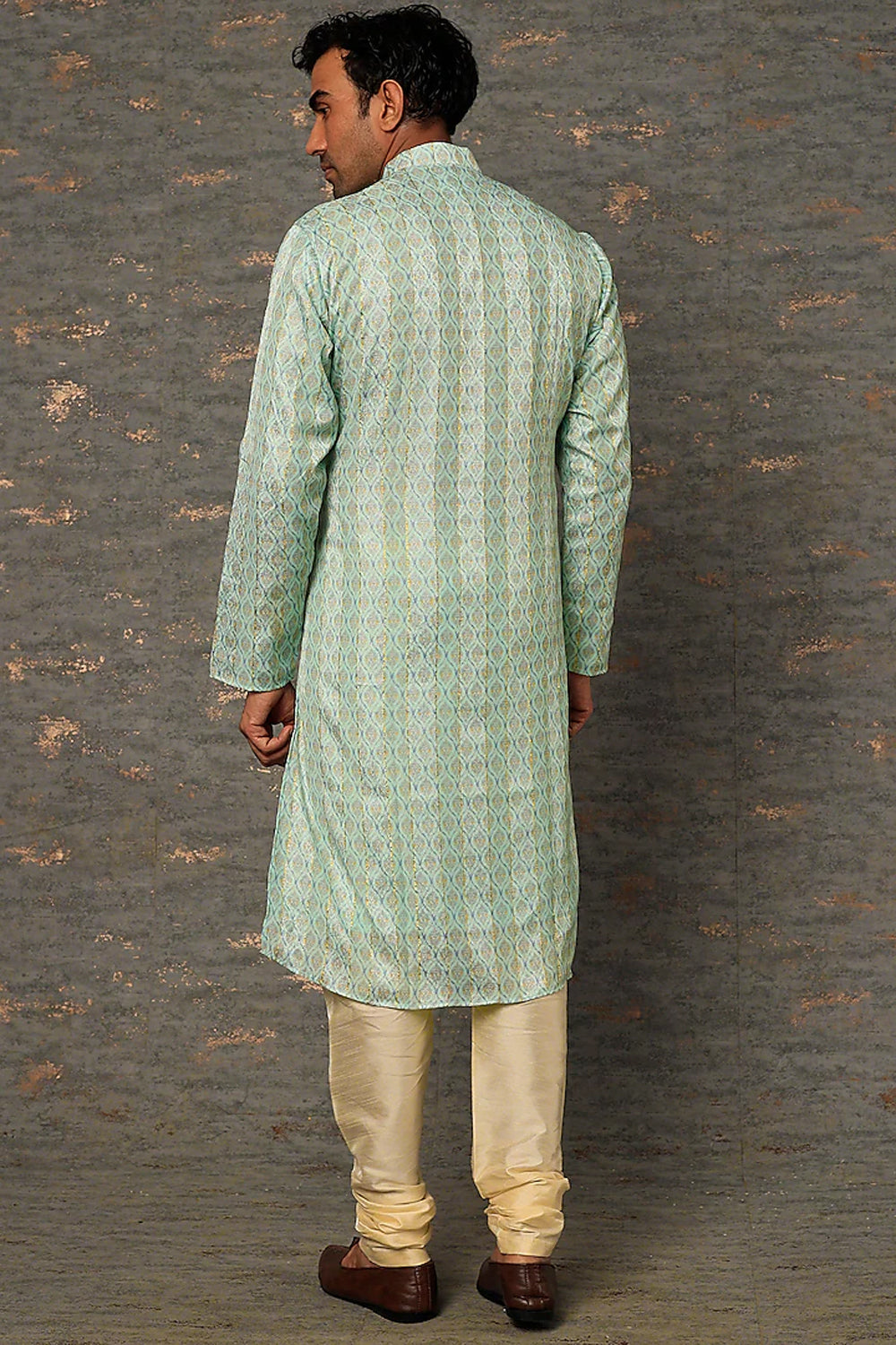 Pista Green Jaipuri Printed Kurta Set