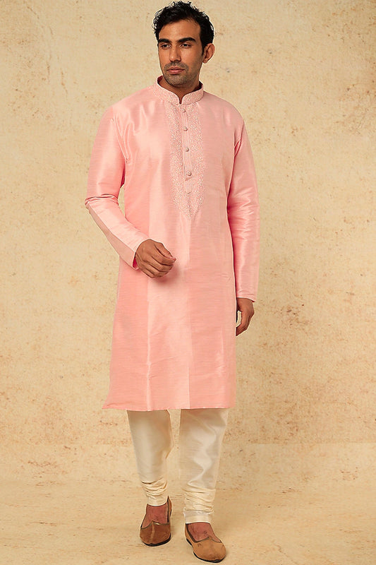 Pink Embroidery Kurta Set