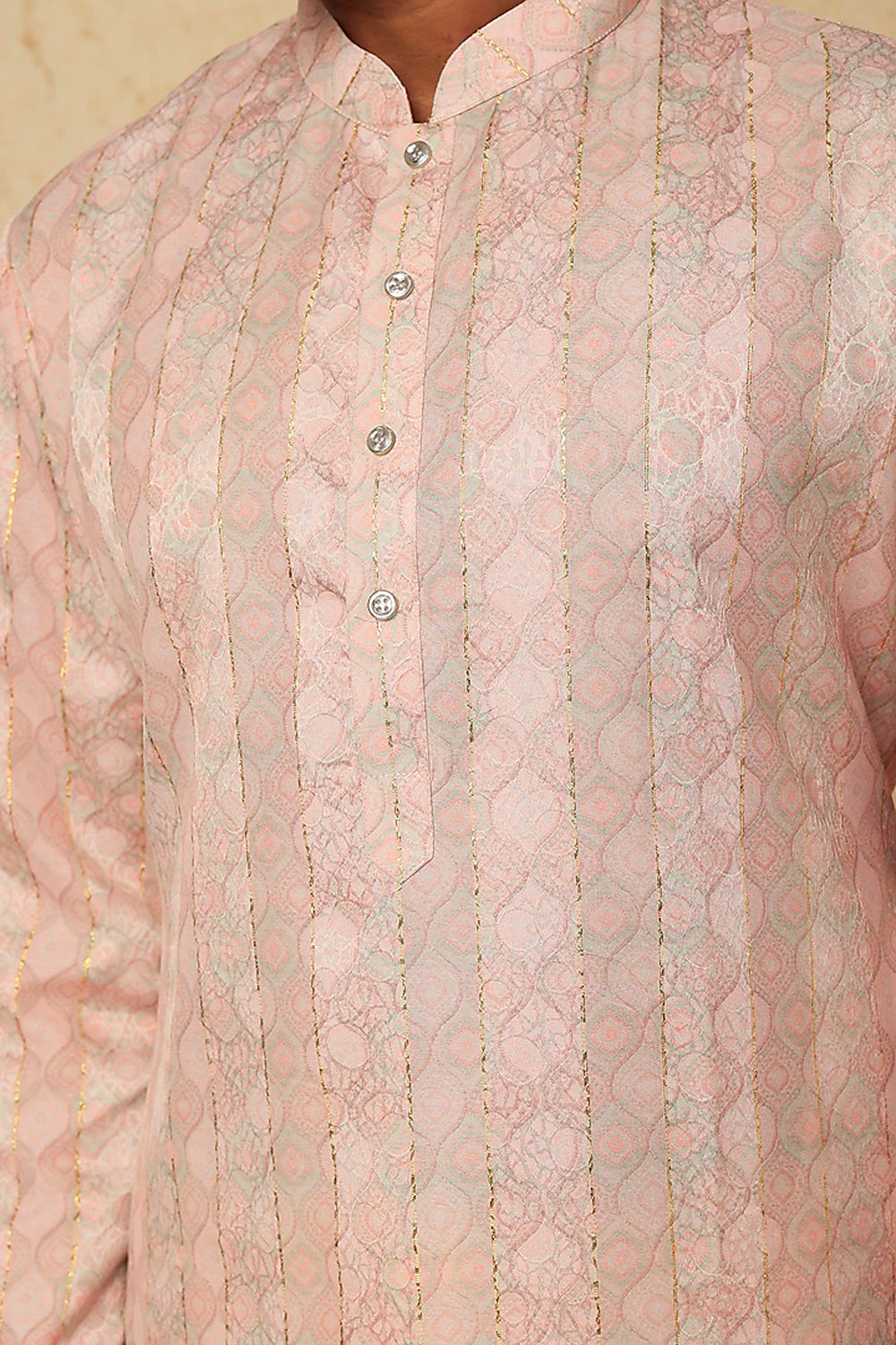 Powder Pink Jaipuri Printed Kurta Set