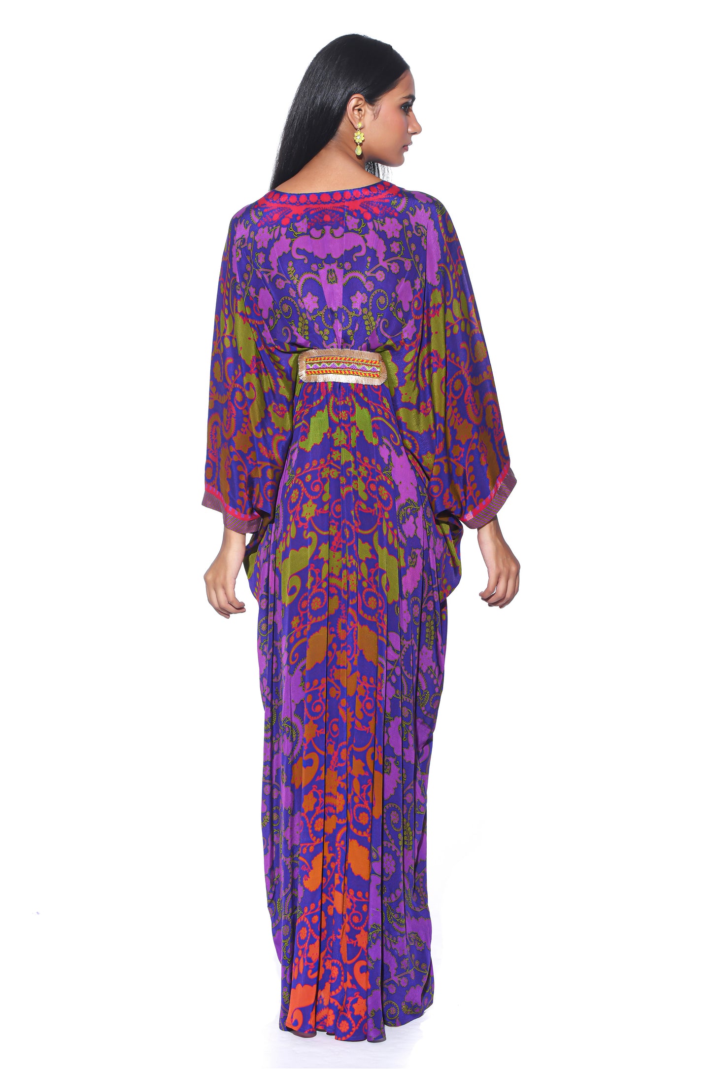 Purple Ombre Paisely Belt Kaftan