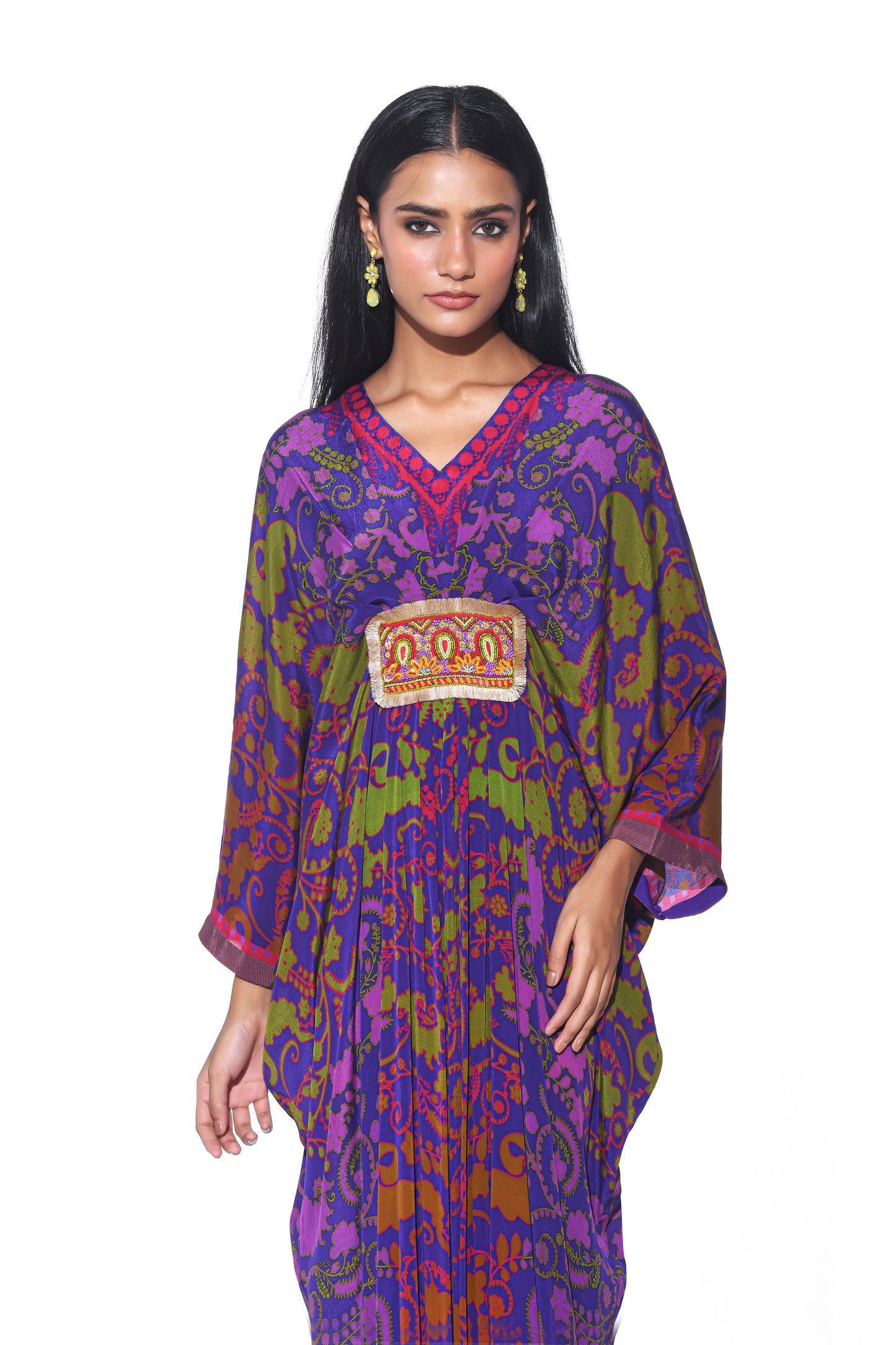 Purple Ombre Paisely Belt Kaftan