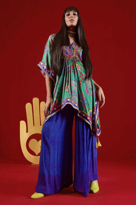 Emeral Kaftan Top Set