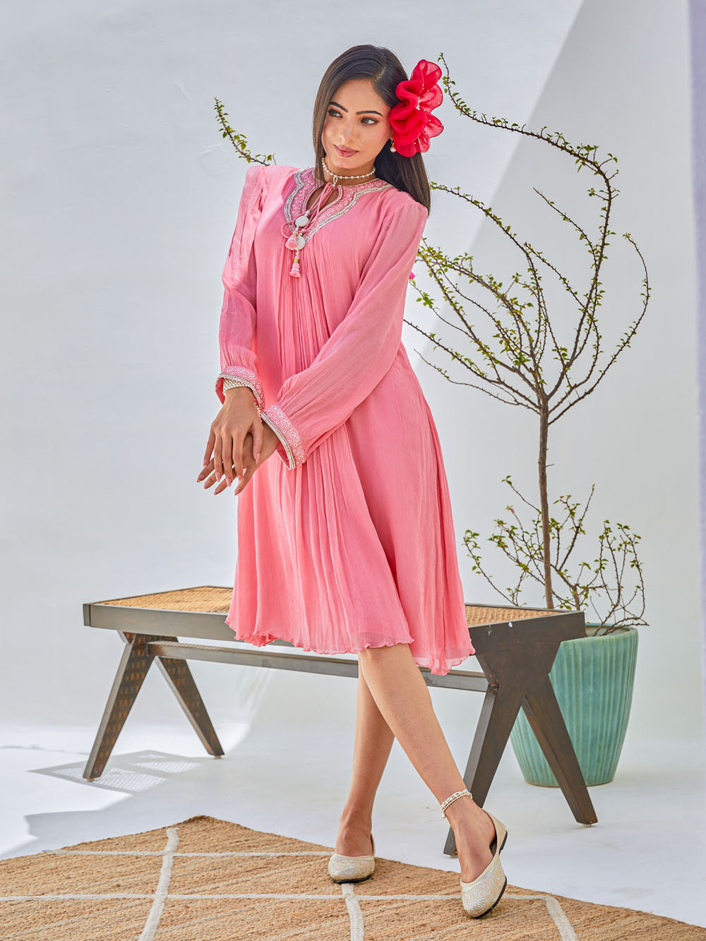 A-Line Pink Dress