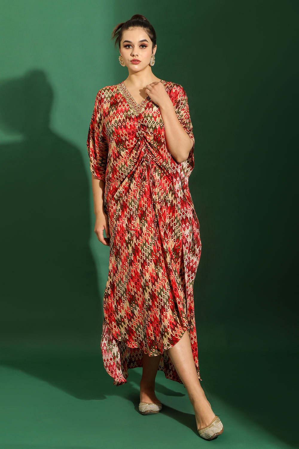 Aztec Printed Kaftan Dress