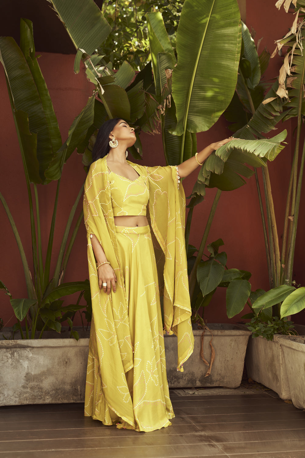 Lime Green Bandhani Set