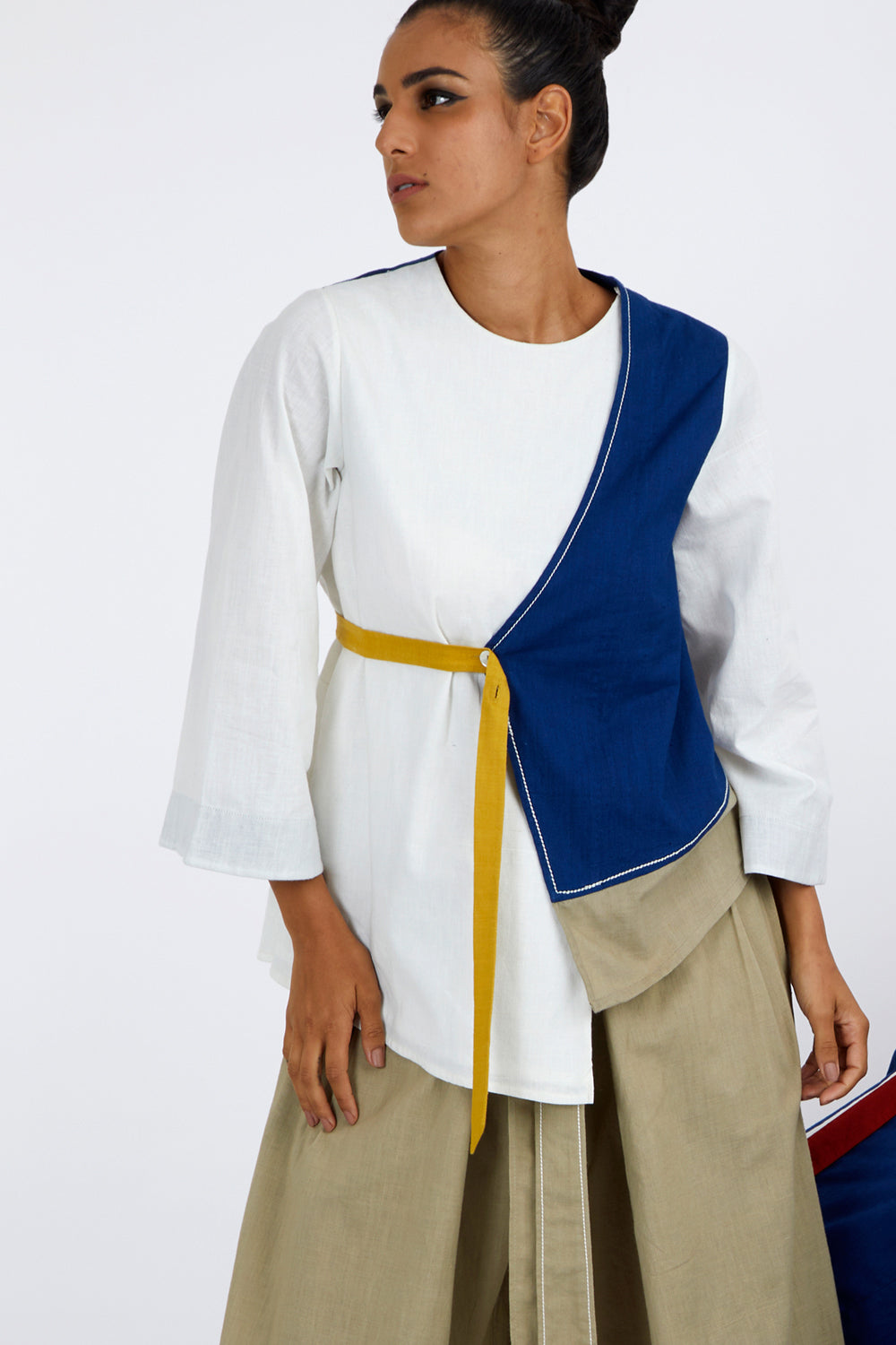 Overlap Belted Top