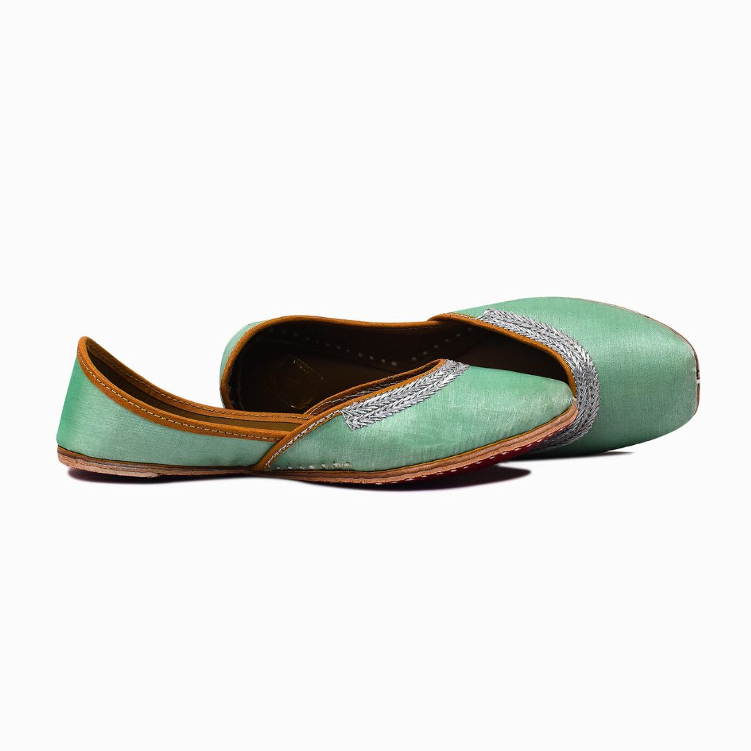 Handcrafted Sea Green Juttis