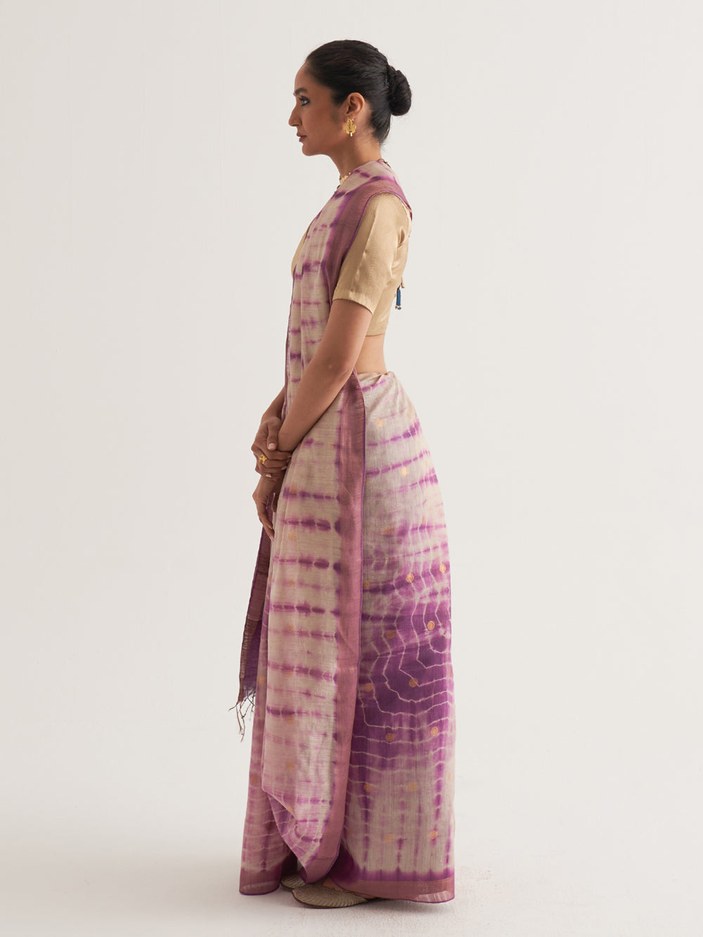 Purple Shibori Woven Saree