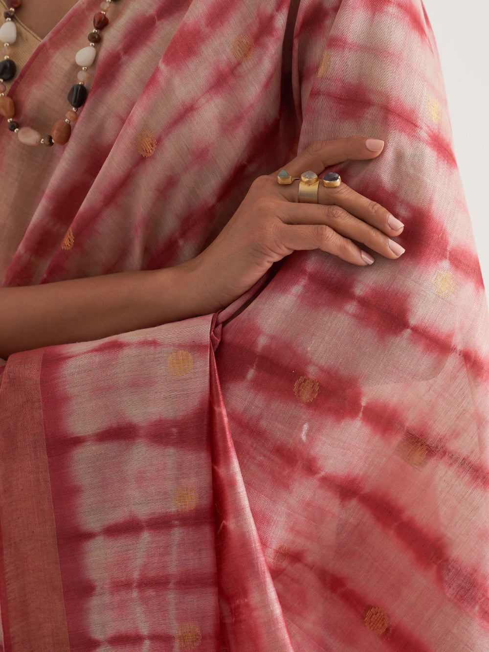 Maroon Shibori Woven Saree