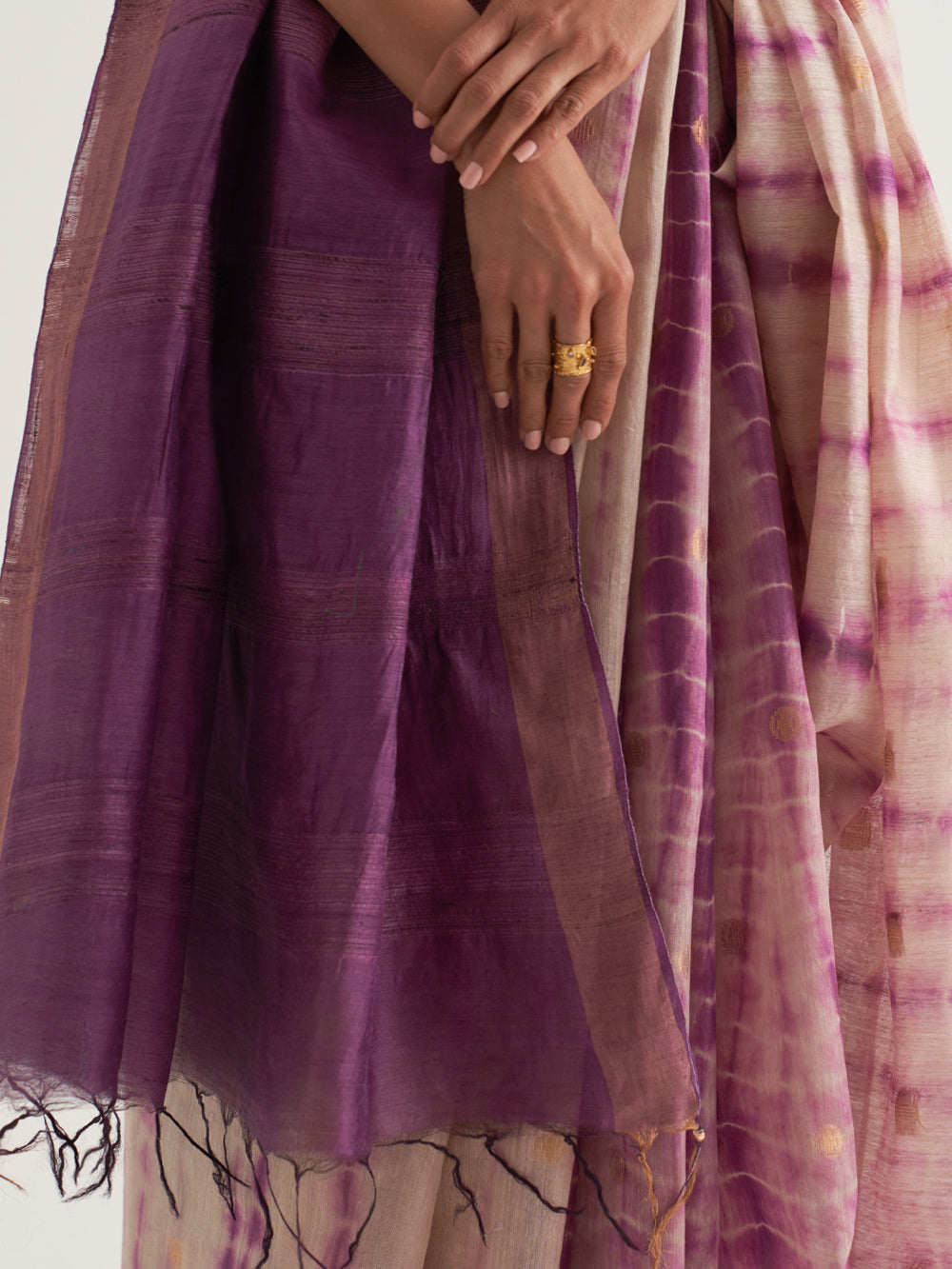 Purple Shibori Woven Saree