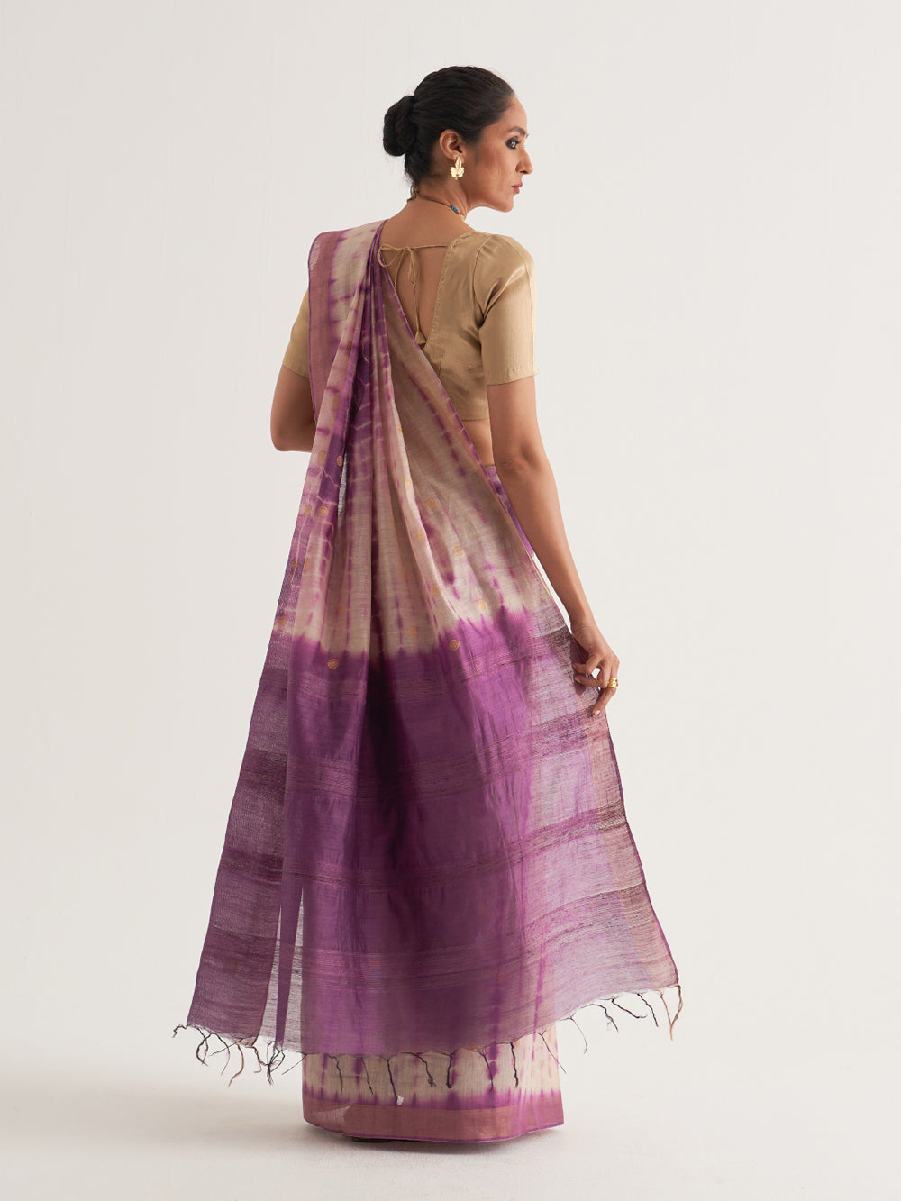 Purple Shibori Woven Saree