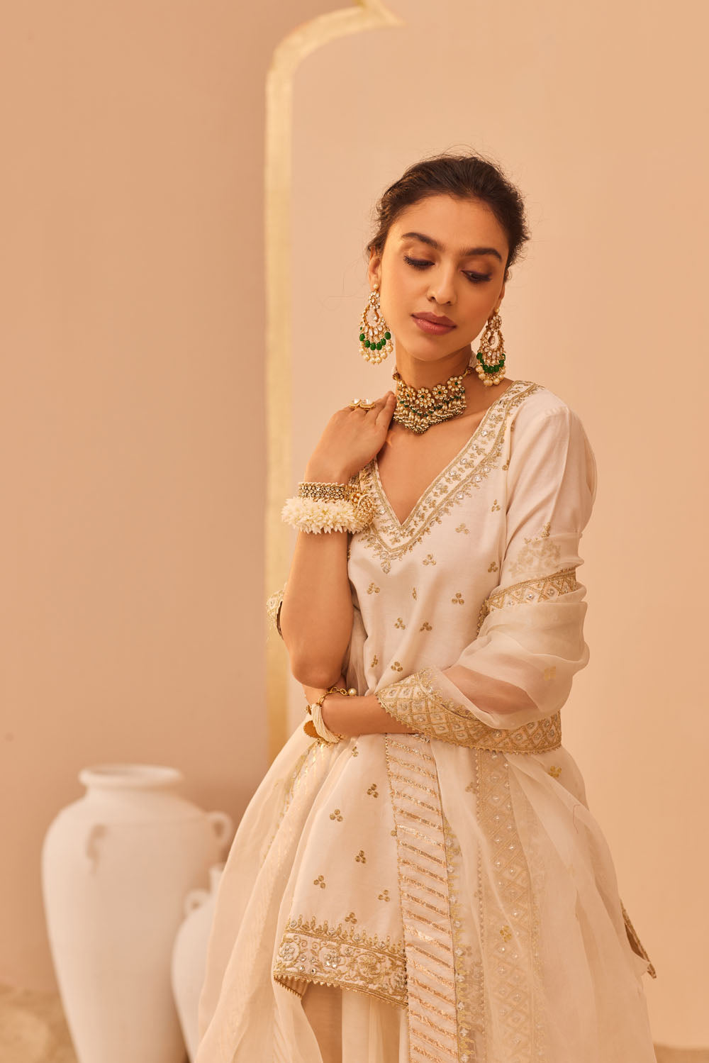 Daisy Ivory Kurta Lehenga Set