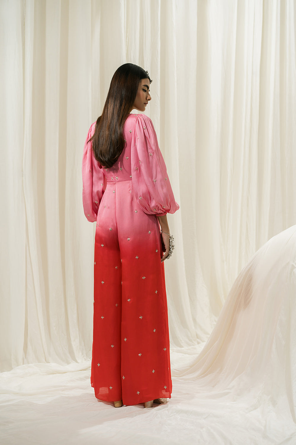 Pink-Red Overlap Jumpsuit