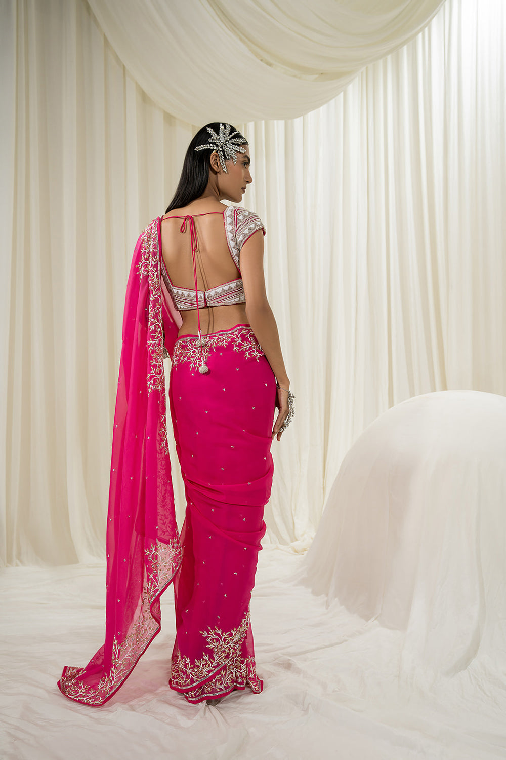 Hot Pink Saree Set