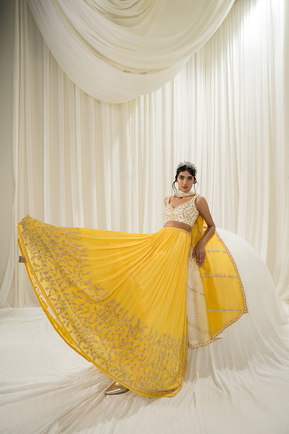 Buy Gorgeous Yellow Colored Partywear Designer Embroidered Lehenga Choli  Online from Designer Lehenga Choli for ₹3,999.00