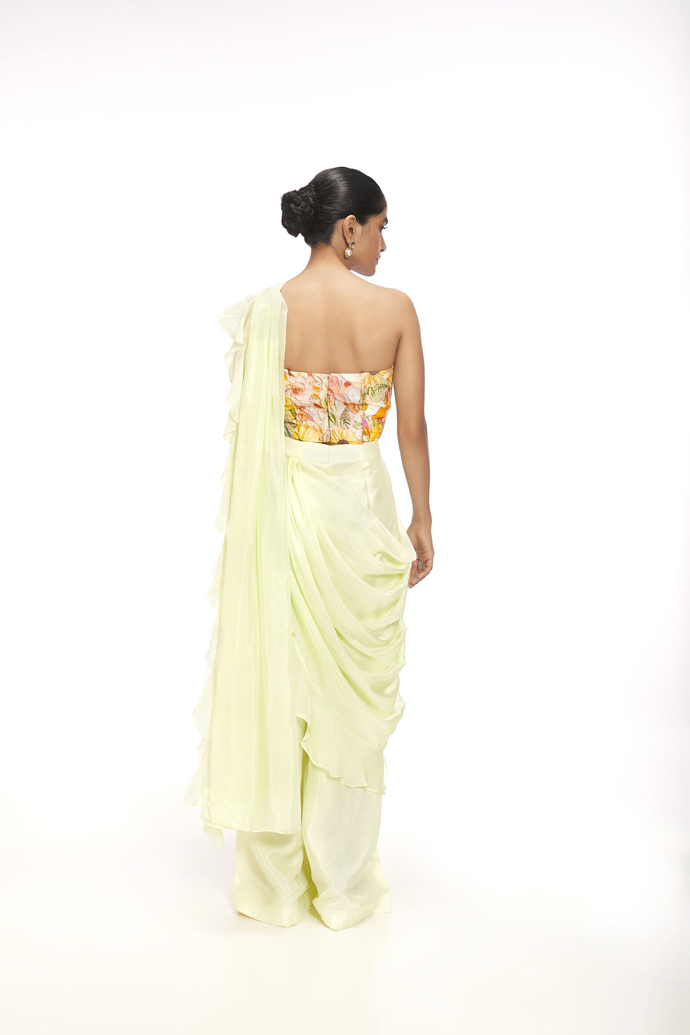 Pant Style Saree With Strapeless Bustier