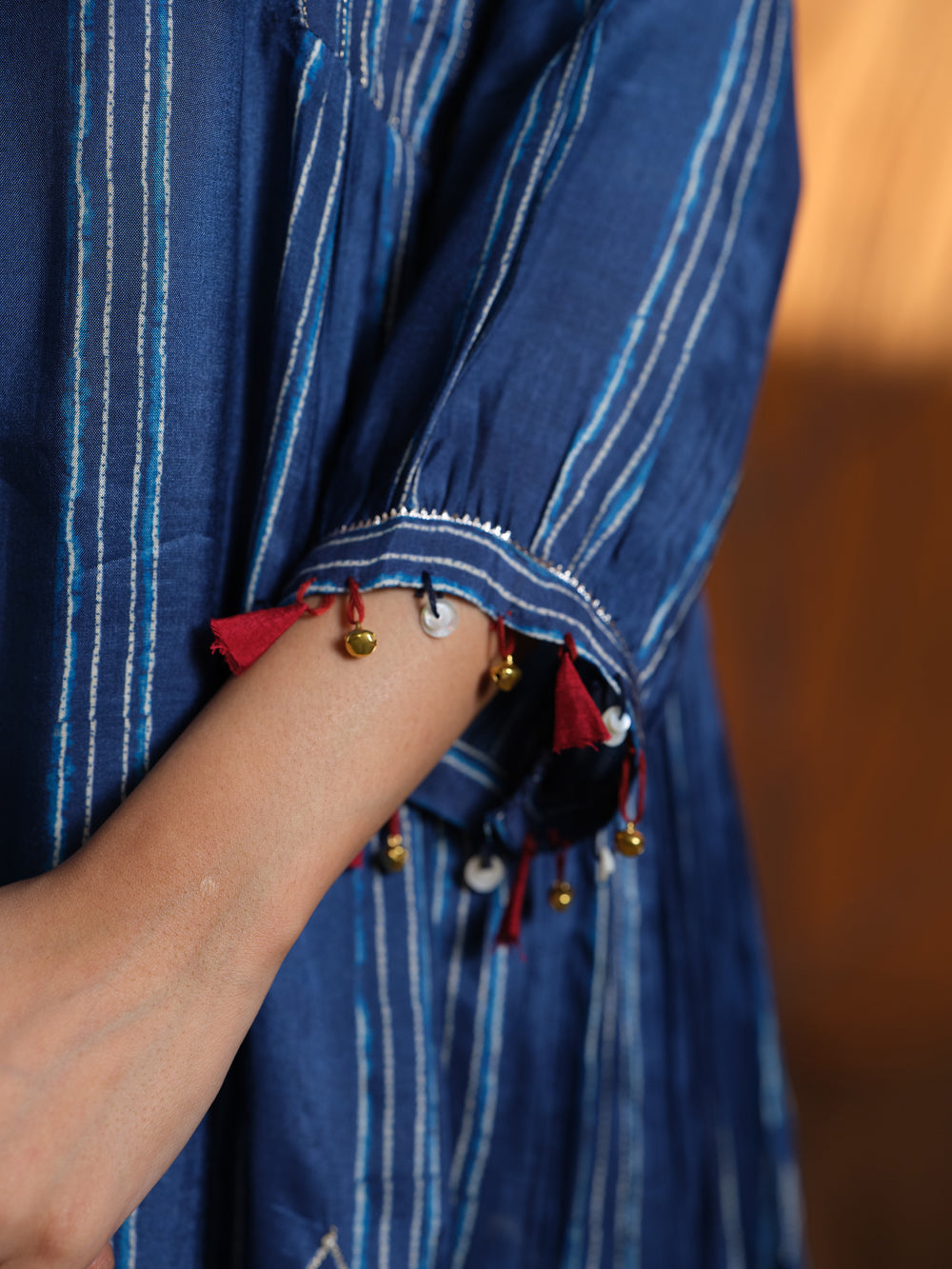 Indigo Shibori Embroidered Blue Co-ord set