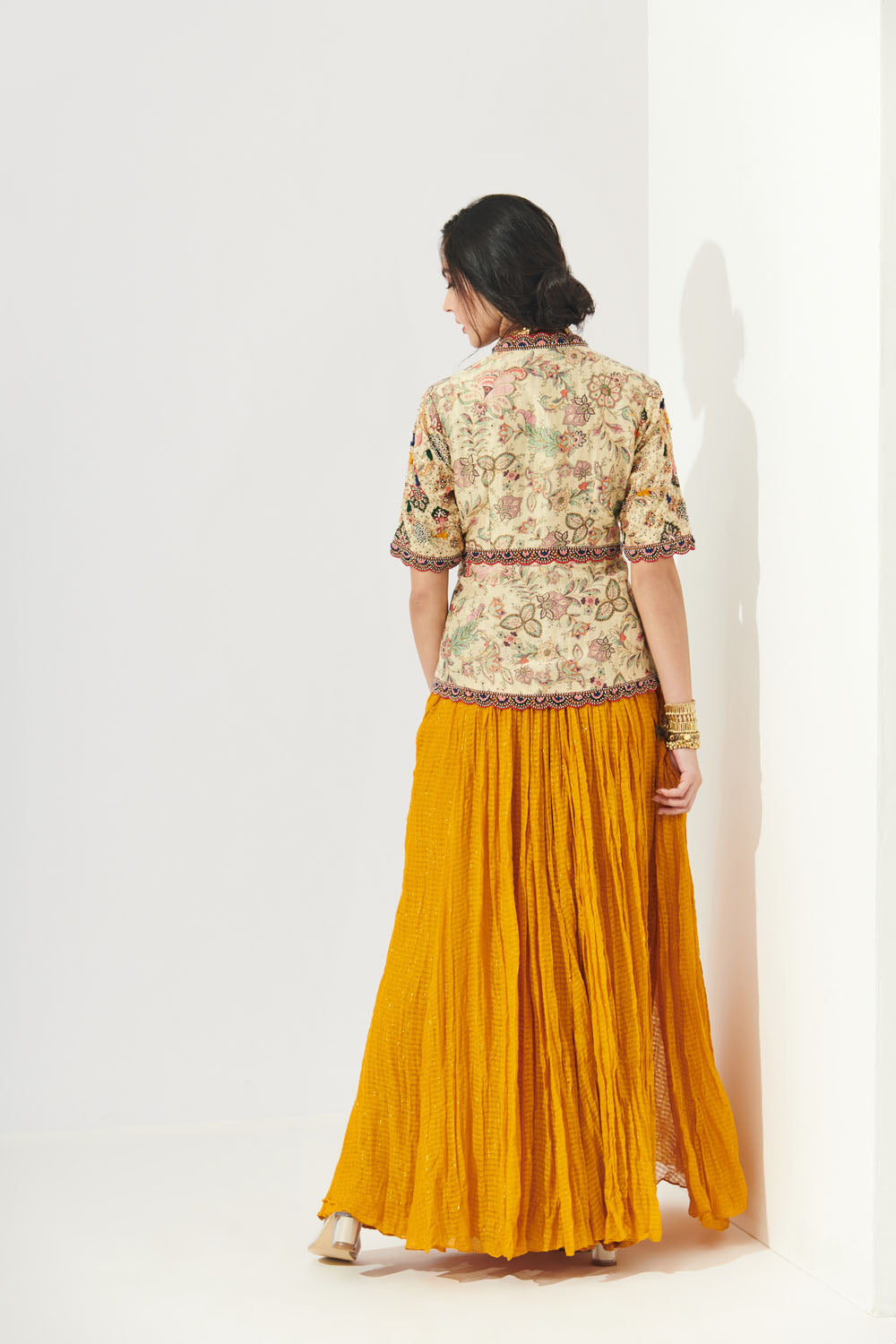 Buy Heavy Beaded Red Tribal Jacket with a Draped Skirt Set by Designer  Anamika Khanna Online at Ogaan.com