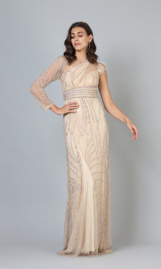 Embroidered Sleeveless Gown